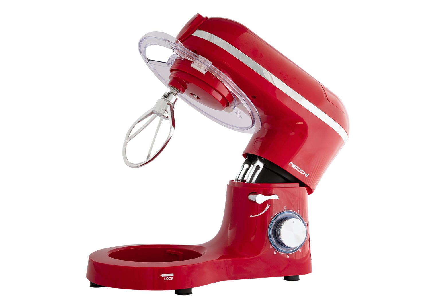 Impastatrice Planetaria Necchi NKSM1518 - 1400W, Ciotola 5.5L, 6 Velocità + Pulse, Frusta, Gancio E Foglia - Foto 6