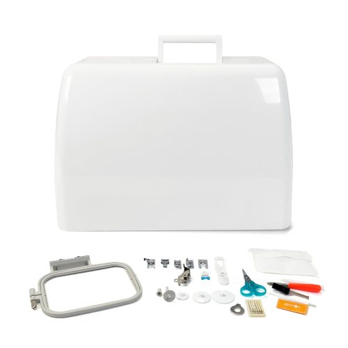 Macchina da cucire e ricamo Brother M380D con accessori originali e valigia rigida per il trasporto